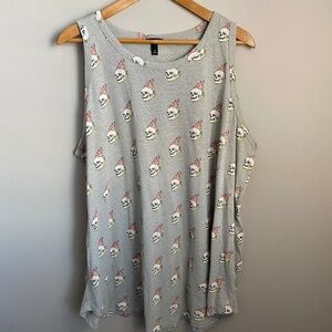 Torrid Women's Pale Green Skull Print Tank Top Size 26